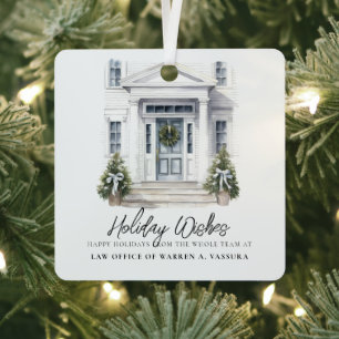 Moderne geschäftliche Weihnachtsgrüße Ornament Aus Metall