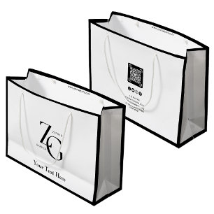 Moderne Geschäftsetikette mit individuellem Logo   Große Geschenktüte