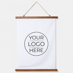 Moderne Geschäftslogo-Branding Wandteppich Mit Holzrahmen