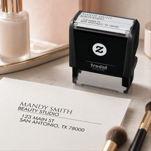 Moderne Geschäftsrücksendeadresse Permastempel (Personalized Business Return Address Self-inking Stamp)
