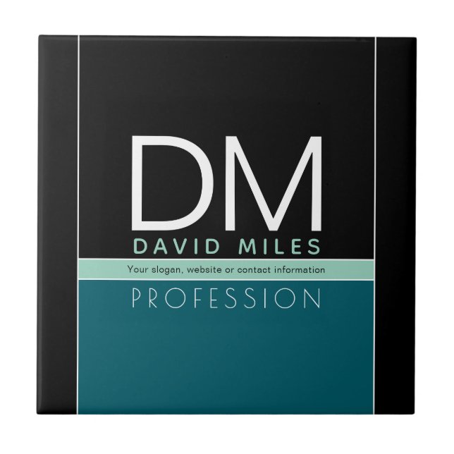 Moderne Geschäftsvorlage | Alle Farben individuell Fliese (Vorderseite)