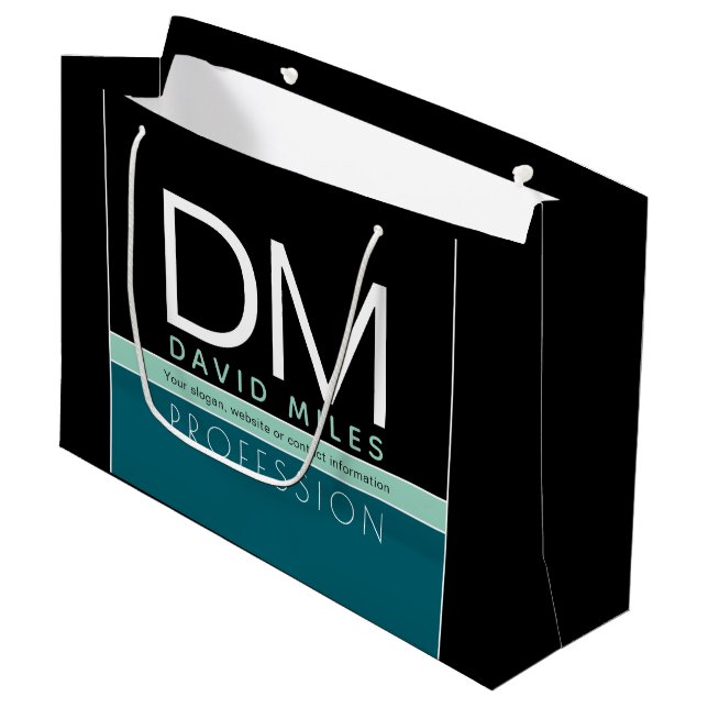 Moderne Geschäftsvorlage | Alle Farben individuell Große Geschenktüte (Vorderseite Schrägansicht)