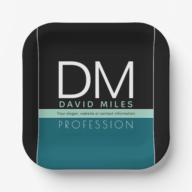 Moderne Geschäftsvorlage | Alle Farben individuell Pappteller (Vorderseite)