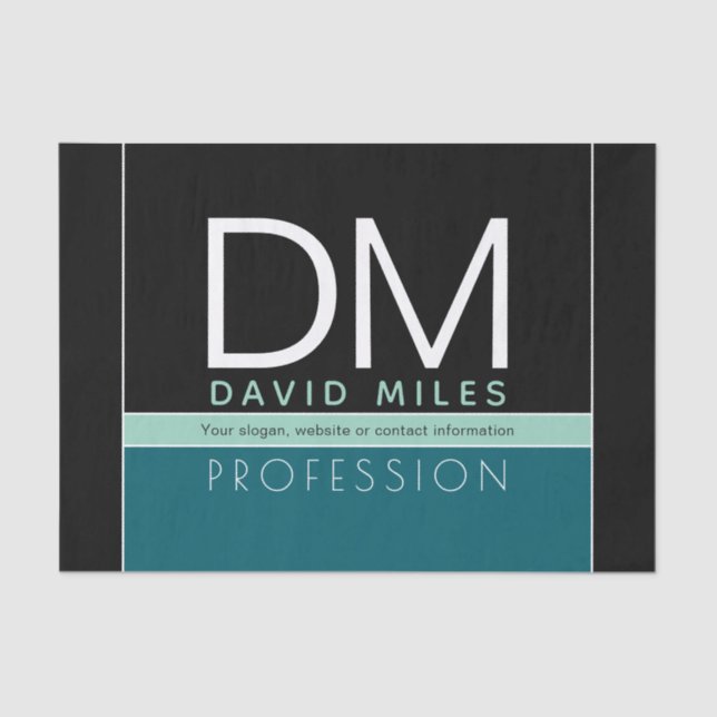 Moderne Geschäftsvorlage | Alle Farben individuell Seidenpapier (Vorderseite)