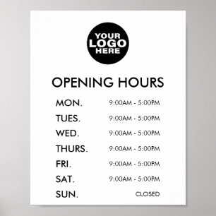 Moderne Geschäftszeiten für minimale Logos Poster