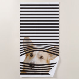 Moderne Geschenke für Hundeliebhaber in der Fotogr Strandtuch