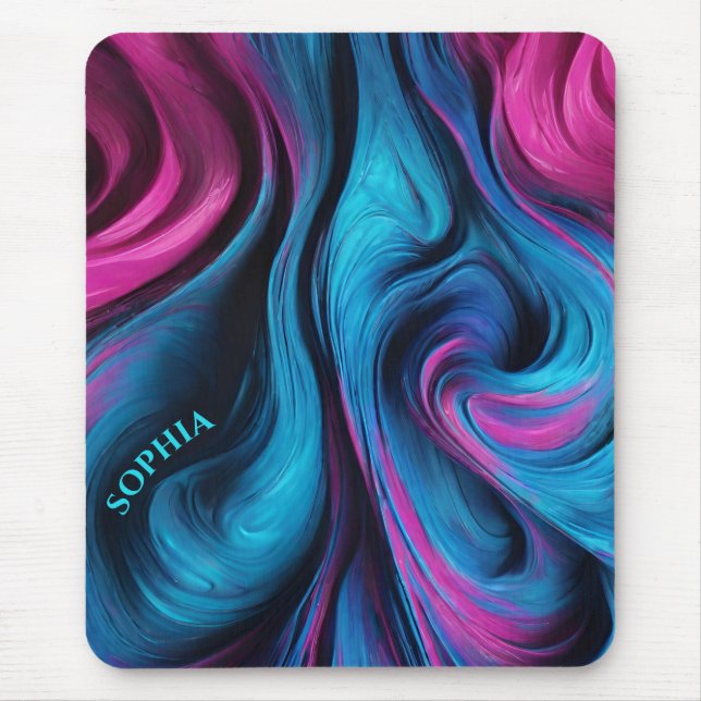 Moderne Geschenke für ihre - blau und rosa- Mousepad (Vorne)