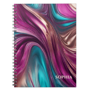 Moderne Geschenke für Ihre Magenta, Türkis und Gol Notizblock