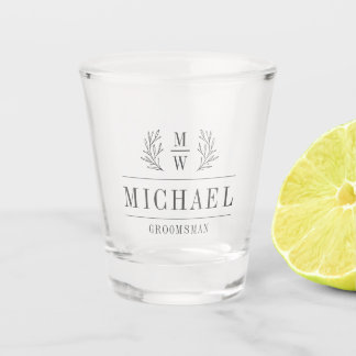 Moderne Geschenke für Trauzeugen Monogramm Anfangs Schnapsglas