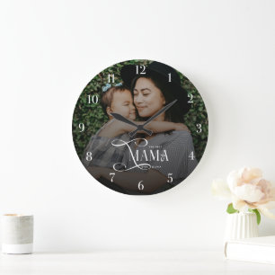 Moderne Geschenke zum Muttertag mit Foto Best Mama Große Wanduhr