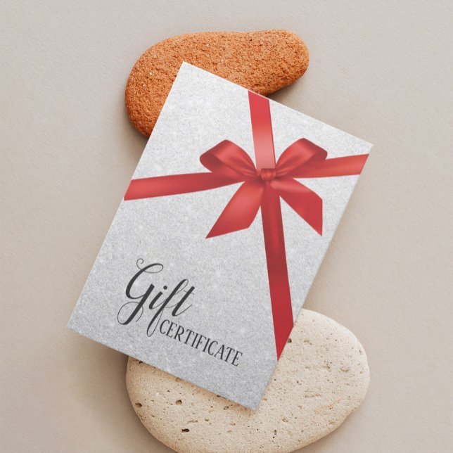 Moderne Geschenkgutscheine für Silver Glitzer Rabattkarte (Von Creator hochgeladen)