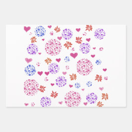 Moderne Geschenkpapier-Flachblatt-Set aus 3 Geschenkpapier Set