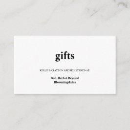 Moderne Geschenkregisterkarte Begleitkarte