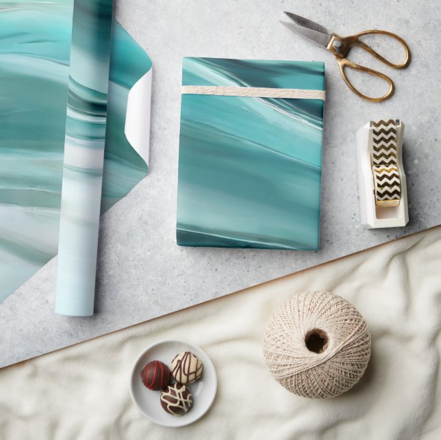 Moderne Geschenkverpackung Grün- Geschenkpapier (Kunsthandwerk)