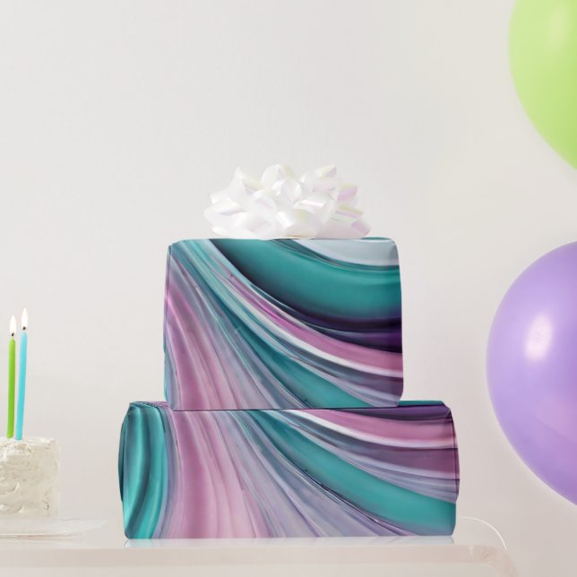Moderne Geschenkverpackung Lila und Aquamarin- Geschenkpapier (Partygeschenke)