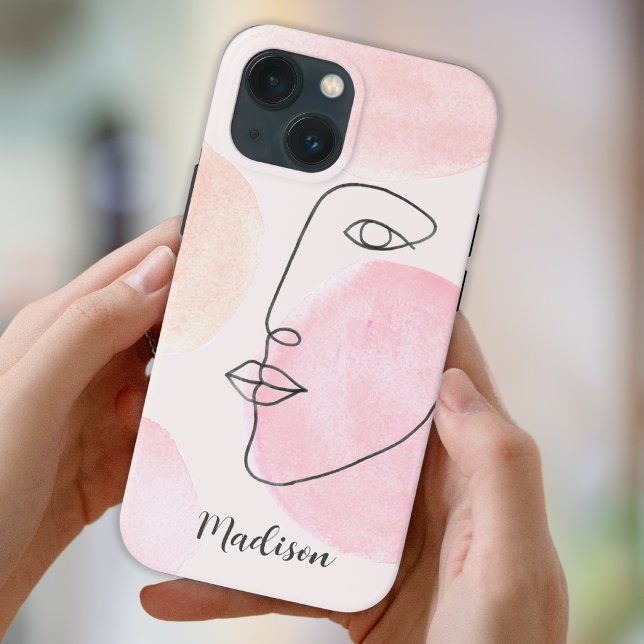 Moderne Gesichtsstrichzeichnung mit individuellem  Case-Mate iPhone Hülle (Von Creator hochgeladen)