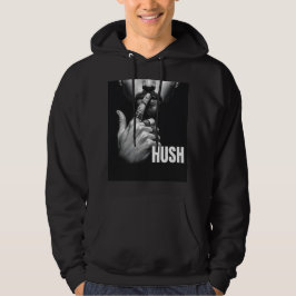 Moderne Geste eines Mannes, der zum Schweigen auff Hoodie
