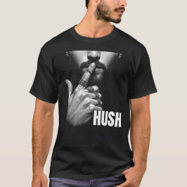 Moderne Geste eines Mannes, der zum Schweigen auff T-Shirt