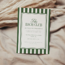 Moderne gestreifte grüne "Bach Club" Junggesellinn