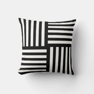 Moderne gestreifte schwarze Wurfkissen Minimalist Kissen