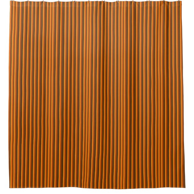 Moderne gestreiftes Muster-gebrannte Orange/Brown Duschvorhang (Vorderseite)