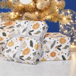 Moderne, getrocknete Citrus Winter Baby Dusche Geschenkpapier