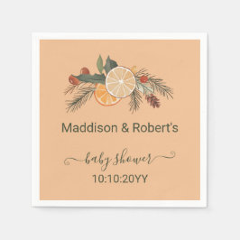 Moderne getrocknete Winter Citrus Baby Dusche Serviette