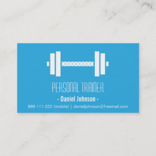 Moderne Gewichte Fitness Personal Trainer Blau Visitenkarte