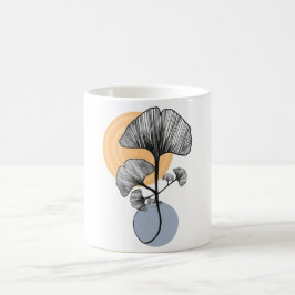 Moderne Ginkgo-Blatt-Botanik-Tasse Kaffeetasse