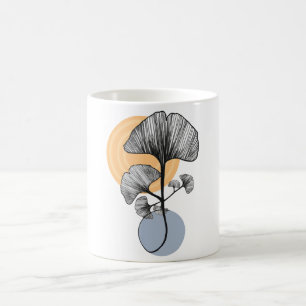 Moderne Ginkgo-Blatt-Botanik-Tasse Kaffeetasse