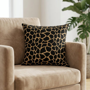 Moderne Giraffe Tierprint Safari Braun Schwarz Kissen