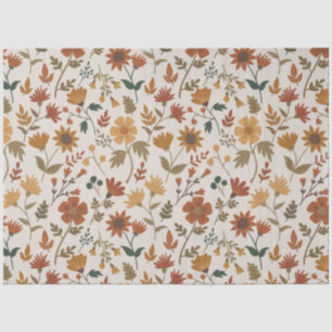 Moderne Girl-Blume und Leaf-Muster Goldrust Seidenpapier