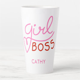 Moderne Girl Boss Fun Typografie Latte Tasse