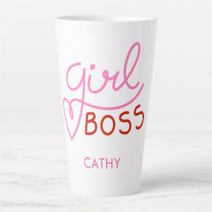 Moderne Girl Boss Fun Typografie Latte Tasse
