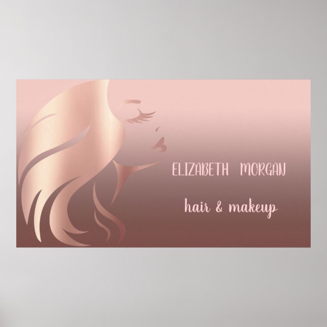 Moderne Girl-Silhouette, Haare, Makeup Poster (Vorne)