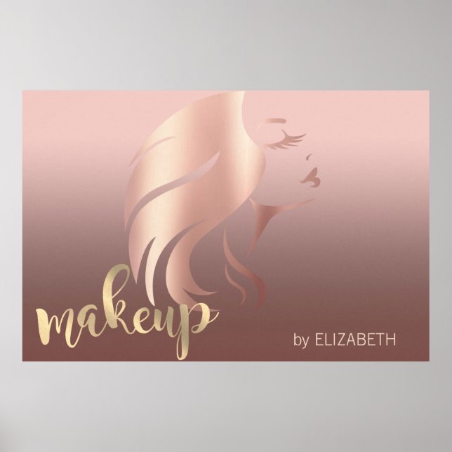 Moderne Girl-Silhouette , Makeup-Künstler Poster (Vorne)