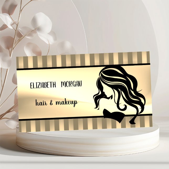 Moderne Girl-Silhouette, Streifen, Haare, Makeup Poster (Von Creator hochgeladen)