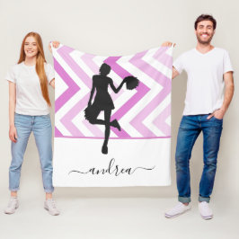 Moderne Girly Cheer Pink Cheerleader Niedlich Name Fleecedecke