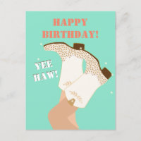 Moderne Girly Cowgirl Boots Legs Yeehaw Birthday