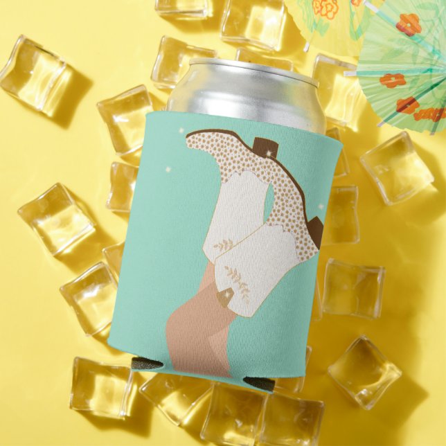 Moderne Girly Cowgirl Boots Stars Mint Dosenkühler (In Situ Sommer)