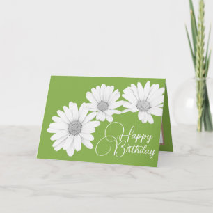 Moderne Girly Daisies Blumengebäck Blume Grün Gebu Karte