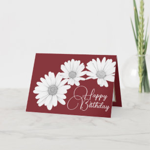 Moderne Girly Daisies Blumengebäck Blume Rot Gebur Karte