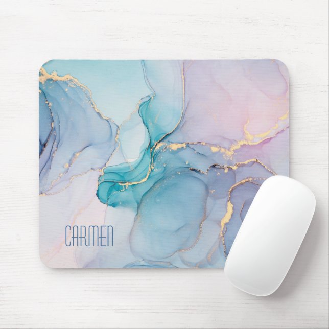 Moderne Girly Elegante Einfache Bezeichnung Mousepad (Mit Mouse)