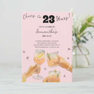 Moderne Girly freut sich auf 23-jährige Geburtstag Einladung