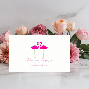 Moderne Girly Funny, rosa Flamingos in Liebe Visitenkarte