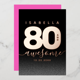 Moderne, girly, heißrosa 80 und großartig folieneinladung