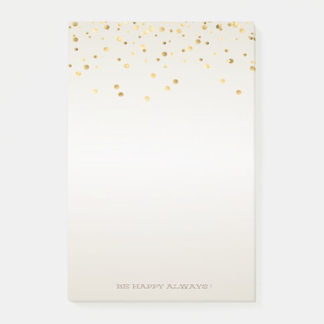 Moderne Girly Imitate Gold Confetti - Personalisie Post-it Klebezettel (Vorderseite)