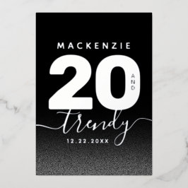 Moderne Girly Mint Green 20 und Trendy Folieneinladung