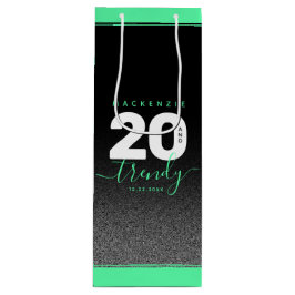 Moderne Girly Mint Green 20 und Trendy Geschenktüte Für Weinflaschen