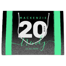 Moderne Girly Mint Green 20 und Trendy Große Geschenktüte